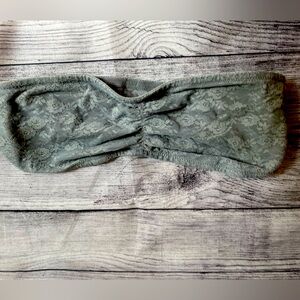 Grey lace bandeau bra